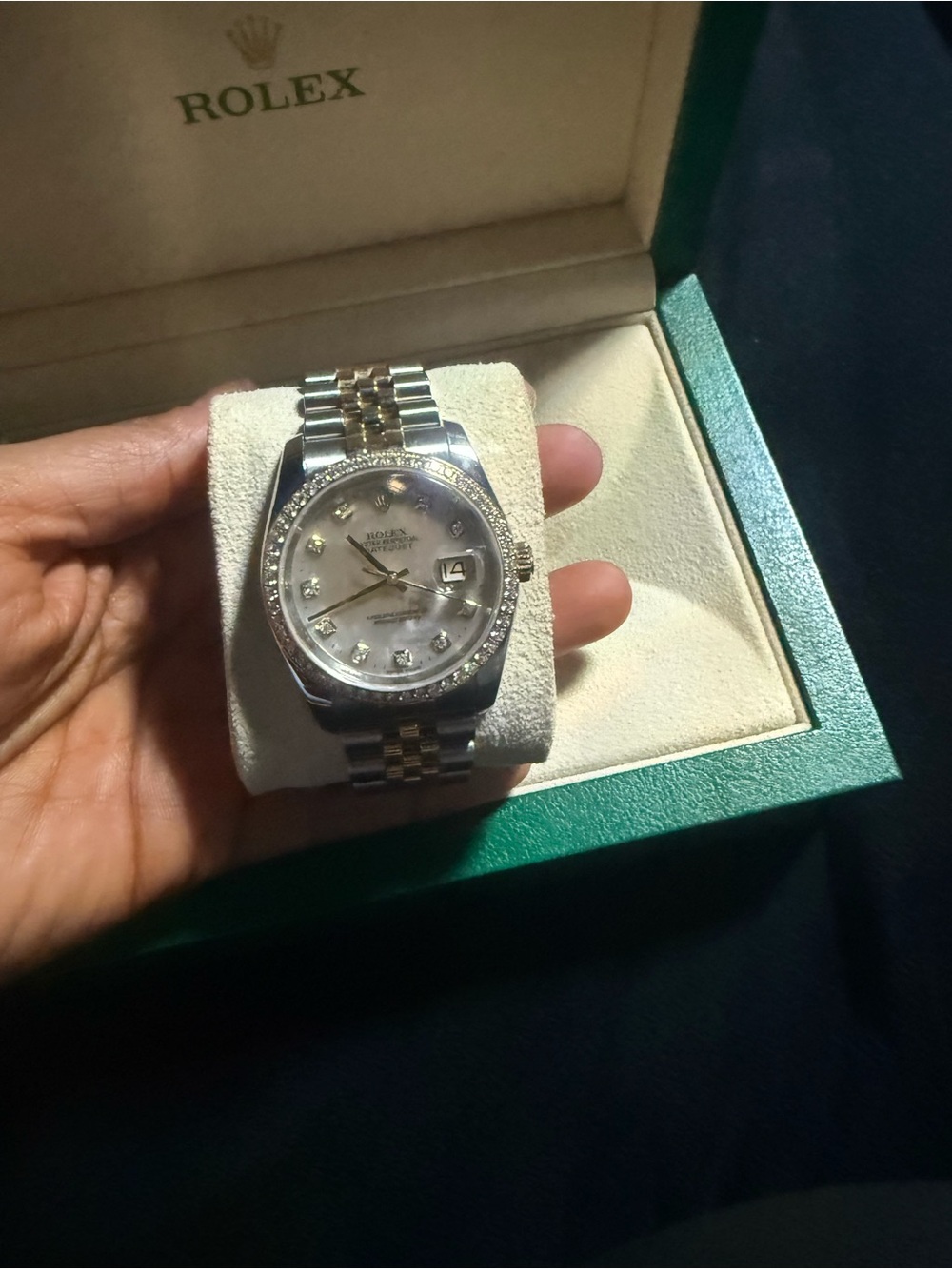 Rolex stunning Two-Tone Silver and Gold Diamond Dial Wristwatch